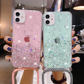 Clear Glitter Phone Case with Lanyard Strap
